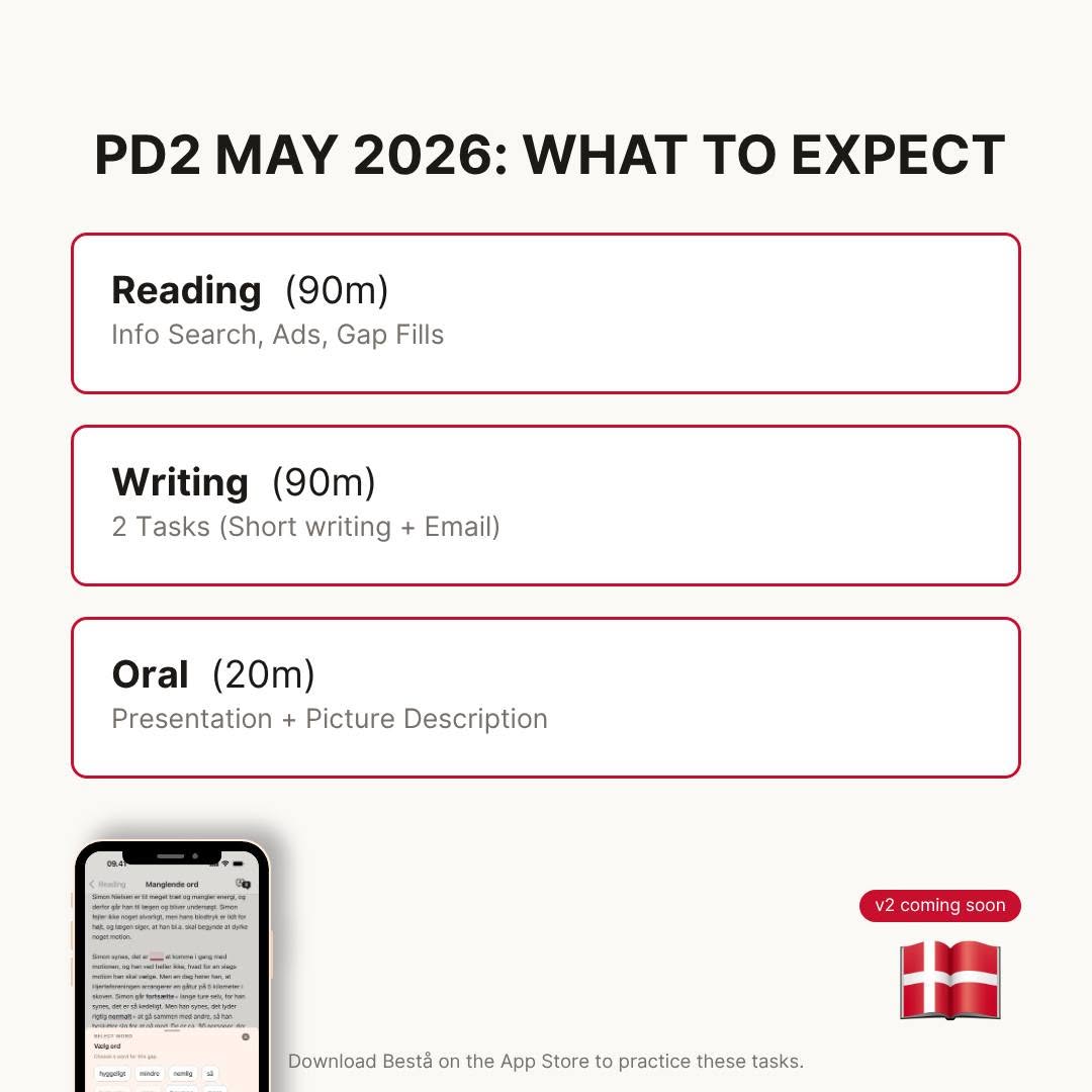 PD2 maj/juni 2026 — vigtige datoer og hvad du kan forvente